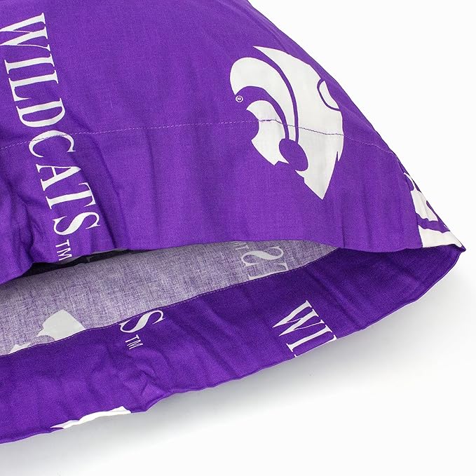 College Covers Everything Comfy Kansas State Wildcats Pillowcase Pair, King, 20" x 40", Includes 2 King Pillowcases