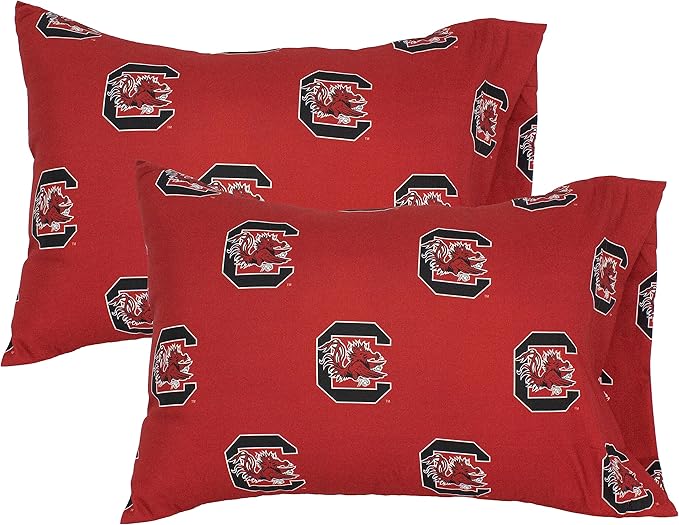 College Covers Everything Comfy South Carolina Gamecocks Pillowcase Pair, King, 20" x 40", Includes 2 King Pillowcases