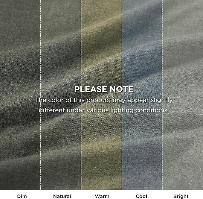 Bedsure 5 PCS Cotton Comforter Set with Waffle Throw Blanket - Breathable Bedding Set for All Seasons, Olive Green Comforter Full Size, Pillow Shams, Beige 100% Cotton Blanket, Throw Pillow