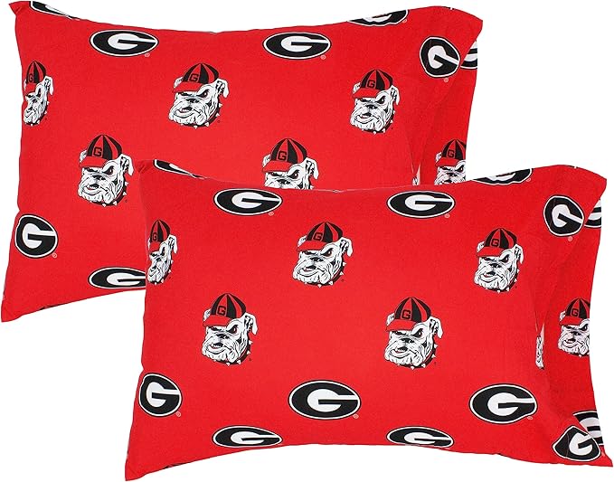 College Covers Everything Comfy Georgia Bulldogs Pillowcase Pair, King, 20" x 40", Includes 2 King Pillowcases