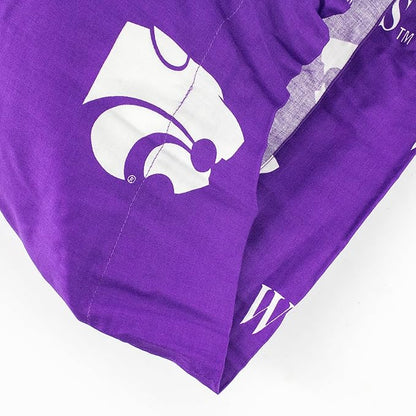 College Covers Everything Comfy Kansas State Wildcats Pillowcase Pair, King, 20" x 40", Includes 2 King Pillowcases