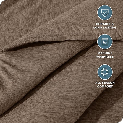Bare Home Comforter Set - King Size - Ultra-Soft - Goose Down Alternative - Premium 1800 Series - All Season Warmth Comforter (King, Heathered Taupe)