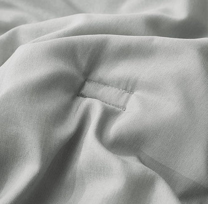 Chezmoi Collection Cliff 3-Piece Lightweight Cooling Comforter Set, Queen- Rayon Derived from Bamboo & Polyester Blended, Soft Breathable Bedding for Hot Sleepers, Light Gray