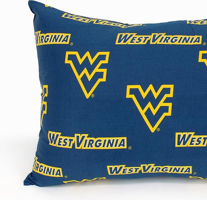 College Covers Everything Comfy West Virginia Mountaineers Pillowcase Pair, Standard, 20" x 30", Includes 2 Pillowcases