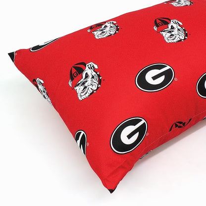 College Covers Everything Comfy Georgia Bulldogs Pillowcase, Body Pillow, 20" x 60", Includes 1 Pillowcase