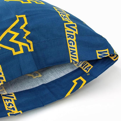 College Covers Everything Comfy West Virginia Mountaineers Pillowcase, Body Pillow, 20" x 60", Includes 1 Pillowcase