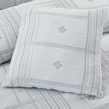 Modern Threads 5-Piece Jacquard Comforter Set, Elena King in Grey – Elegant Comforter, 2 Pillow Shams, and 2 Decorative Pillows