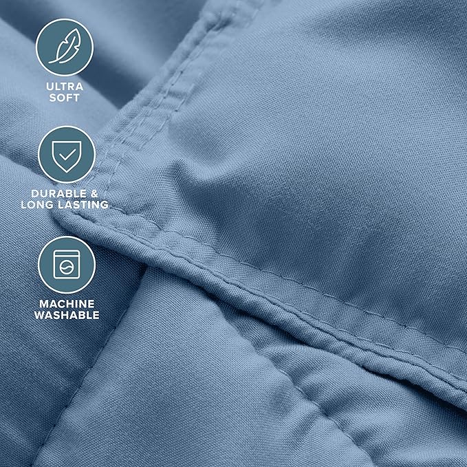 Bare Home Comforter Set - Twin/Twin Extra Long Size Ultra-Soft Goose Down Alternative Premium 1800 Series All Season Warmth (Twin/Twin XL, Coronet Blue)