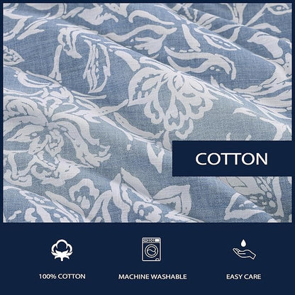 Nautica- Twin Comforter Set, Cotton Reversible Bedding Set, Dorm Room Essentials (Tortola Blue, Twin)