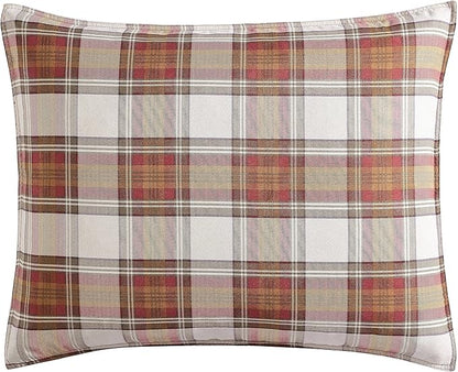 Eddie Bauer - King Comforter Set, Reversible Alt Down Bedding with Matching Shams, Breathable Home Decor for All Seasons (Edgewood Red/Beige, King)