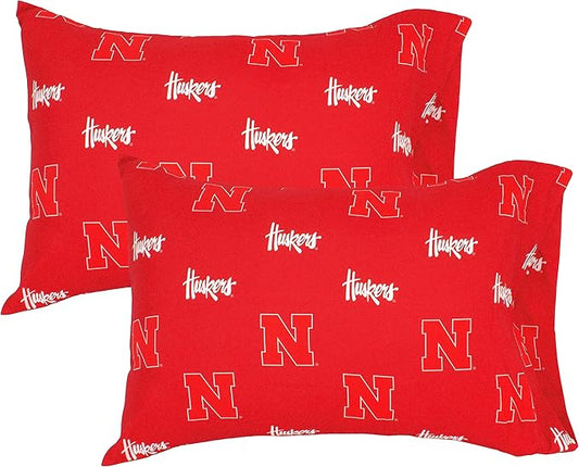 College Covers Everything Comfy Nebraska Cornhuskers Pillowcase Pair, Standard, 20" x 30", Includes 2 Pillowcases