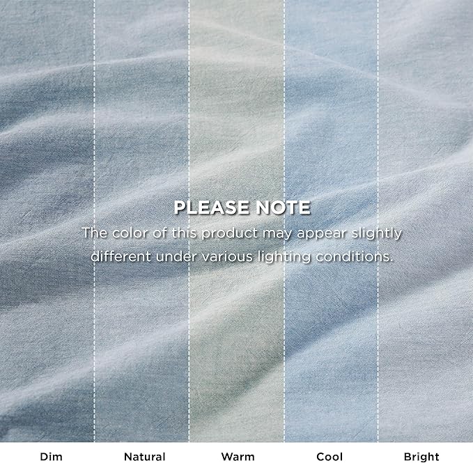 Bedsure 5 Pieces Cotton Comforter Set with Cotton Waffle Throw Blanket - Blue Queen Comforter, Pillow Shams, Grey Cooling Blanket of Rayon Derived from Bamboo for Hot Sleepers, Throw Pillow