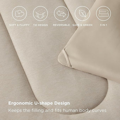 Bedsure King Comforter Set - Cooling and Warm Bed Set, Linen Reversible Bedding for All Season, 3 Pieces, 1 King Size Comforter (102"x90") and 2 Pillow Cases (20"x36")