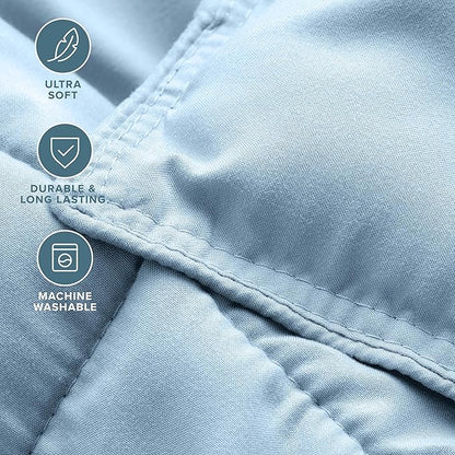 Bare Home Comforter Set - Full Size - Ultra-Soft - Goose Down Alternative - Premium 1800 Series - All Season Warmth (Full, Light Blue)