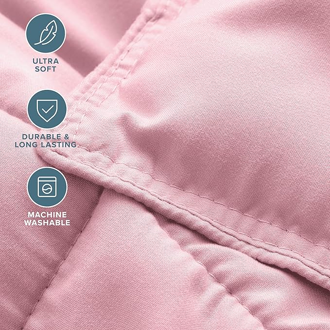 Bare Home Comforter Set - Full Size - Ultra-Soft - Goose Down Alternative - Premium 1800 Series - All Season Warmth (Full, Light Pink)