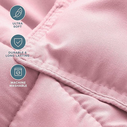 Bare Home Comforter Set - Full Size - Ultra-Soft - Goose Down Alternative - Premium 1800 Series - All Season Warmth (Full, Light Pink)