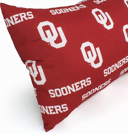 College Covers Everything Comfy Oklahoma Sooners Pillowcase, Body Pillow, 20" x 60", Includes 1 Pillowcase