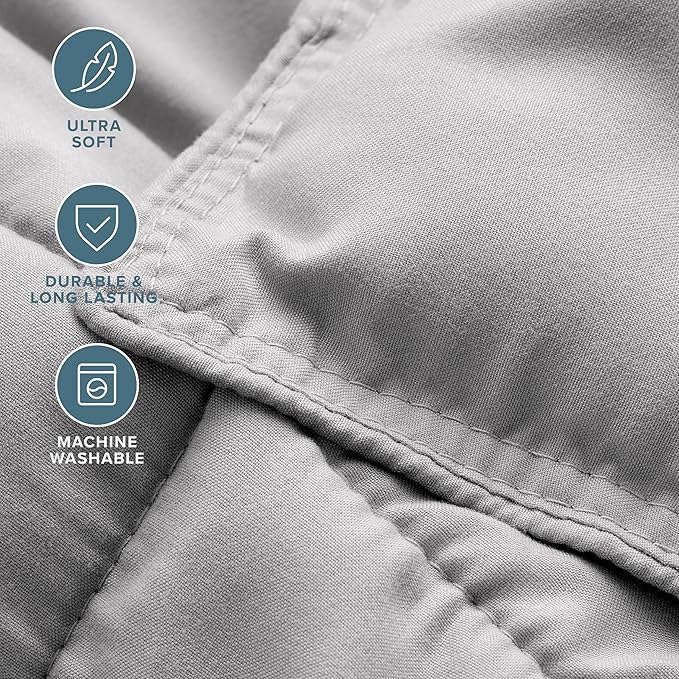 Bare Home Comforter Set - Oversized King Size - Ultra-Soft - Goose Down Alternative - Premium 1800 Series - All Season Warmth (Oversized King, Light Grey)