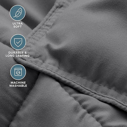 Bare Home Comforter Set - Twin Extra Long Size - Ultra-Soft - Goose Down Alternative - Premium 1800 Series - All Season Warmth (Twin/Twin XL, Grey)