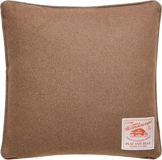 Camp Wandawega Hunting Dog Needlepoint Embroidered Throw Pillow, Vintage Lodge Decorative Pillow, 14" Square