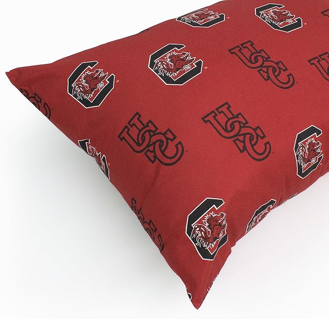 College Covers Everything Comfy South Carolina Gamecocks Pillowcase, Body Pillow, 20" x 60", Includes 1 Pillowcase