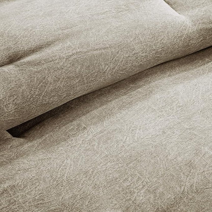 Madison Park Boone Cozy Comforter Set, Faux Suede, Deluxe Hotel Styling All Season Down Alternative Bedding Matching Shams, Decorative Pillow, King (104 in x 92 in), Rustic Tan 7 Piece