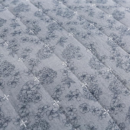 Soul & Lane Blue Whisper Cotton Quilt Set - King Size with 2 Shams, Geometric Quilted Comforter, Lightweight Modern Diamond Bedspread in Blue Tones, Diamond Stitched Bedding