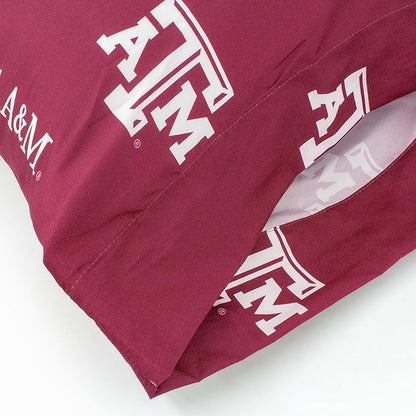 College Covers Everything Comfy Texas A&M Aggies Pillowcase Pair, Standard, 20" x 30", Includes 2 Pillowcases