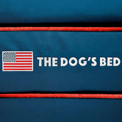 The Dog’s Bed Replacement Outer Cover, Oxford Fabric, Blue with Red Trim & USA Flag, Small
