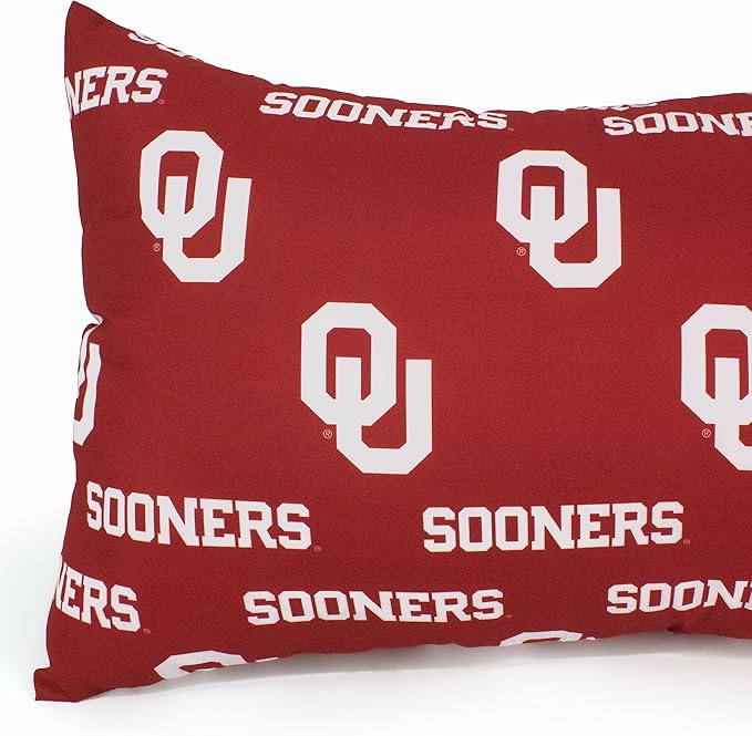 College Covers Everything Comfy Oklahoma Sooners Pillowcase, Body Pillow, 20" x 60", Includes 1 Pillowcase