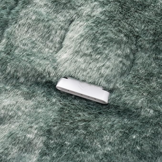 Berkshire Blanket Heated Throw Blanket, Grace Fur to Loftmink Reversible Electric Throw with 4 Heat Levels, Fast Heating Printed Throw for Couch and Bed, Auto Shut-Off Feature (50"x60")