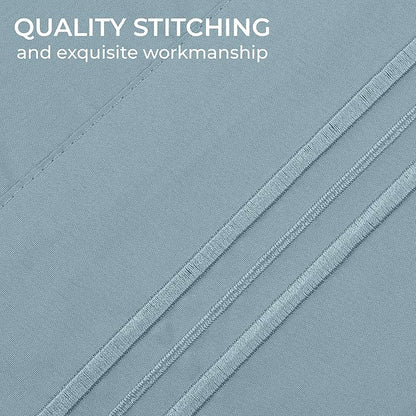 Mellanni Pillow Cases - Luxury, Extra Soft, Cooling Pillow Covers - 2 PC Iconic Collection Pillowcases - Envelope Closure (King 20" x 40", Spa Blue)