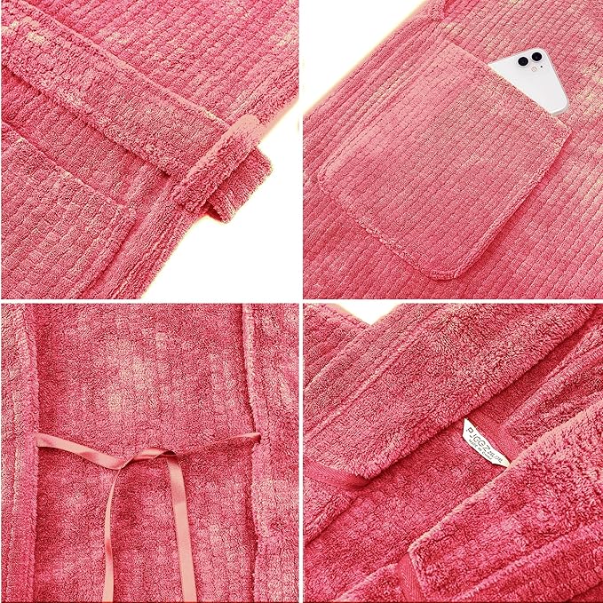 Hooded Bathrobes for Women, Soft Long Towel Robes for Women - Quick Dry yet Warm