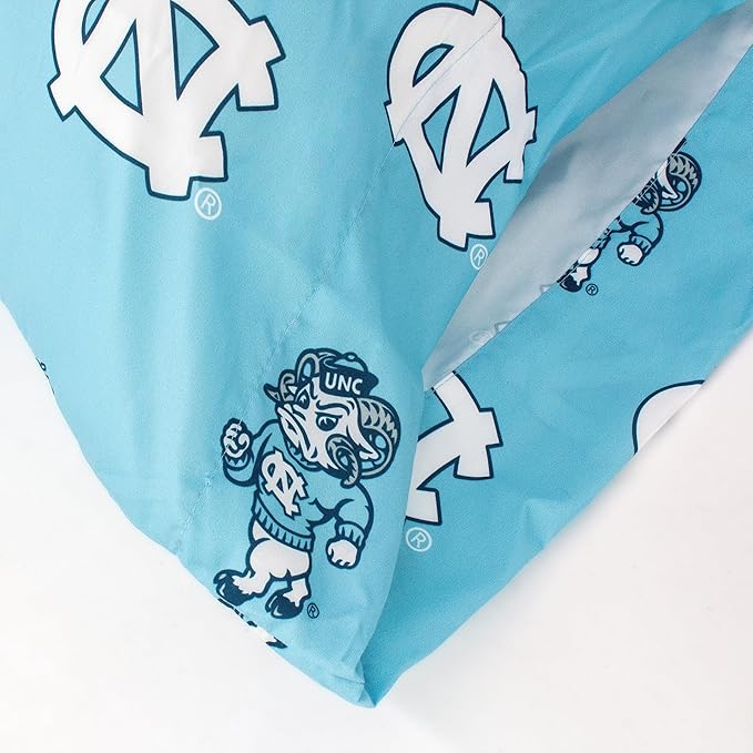 College Covers Everything Comfy North Carolina Tar Heels King Pillowcase Pair, King, 20" x 40", Includes 2 King Pillowcases