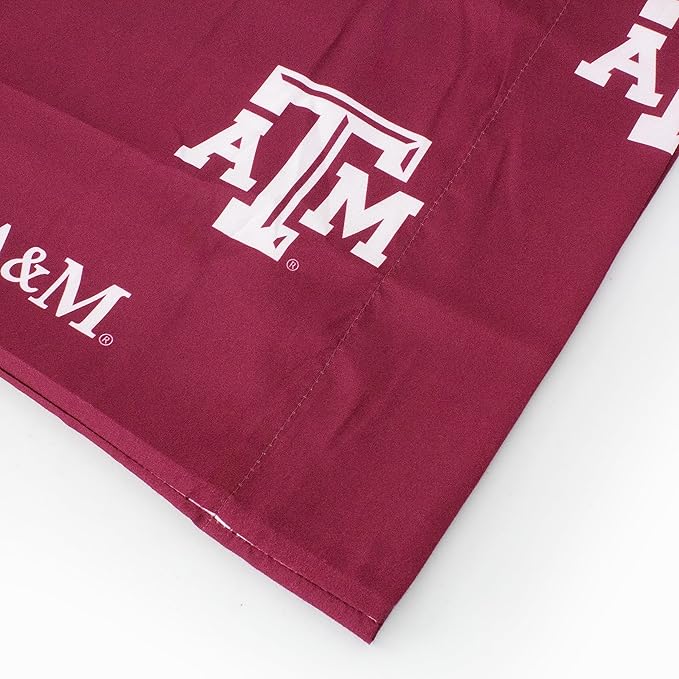 College Covers Everything Comfy Texas A&M Aggies Pillowcase Pair, Standard, 20" x 30", Includes 2 Pillowcases