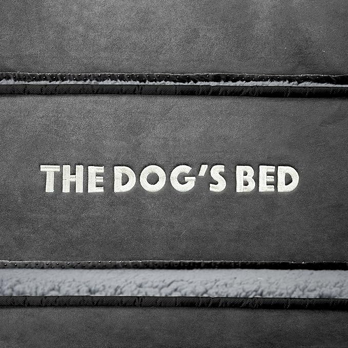 The Dog’s Bed Orthopedic Memory Foam Dog Bed Mattress, Plush Fabric, Grey Plush, L, 4-Inch