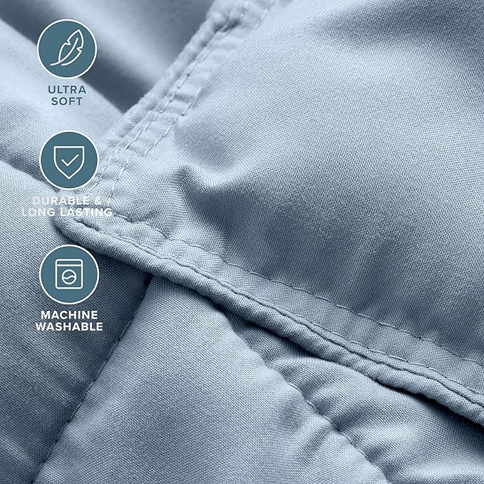 Bare Home Comforter Set - Full Size - Ultra-Soft - Goose Down Alternative - Premium 1800 Series - All Season Warmth (Full, Dusty Blue)