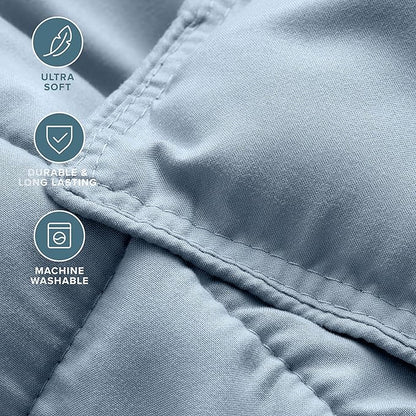 Bare Home Comforter Set - Twin/Twin Extra Long Size - Ultra-Soft - Goose Down Alternative - Premium 1800 Series - All Season Warmth (Twin/Twin XL, Dusty Blue)