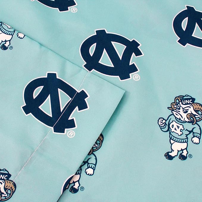 College Covers Everything Comfy North Carolina Tar Heels - Pillowcase, Body Pillow, 20" x 60", Includes 1 Pillowcase