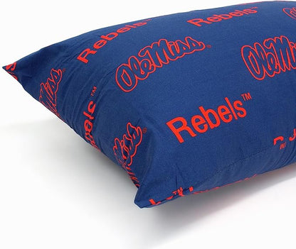 College Covers Everything Comfy Ole Miss Rebels Pillowcase, Body Pillow, 20" x 60", Includes 1 Pillowcase