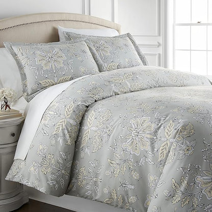 Southshore Fine Living, Inc. Vintage Garden Collection - Full/Queen Comforter Set, Premium Quality, All-Season Down Alternative, Easy Care, Oversized 3-Piece Comforter Set, Full/Queen, Sand