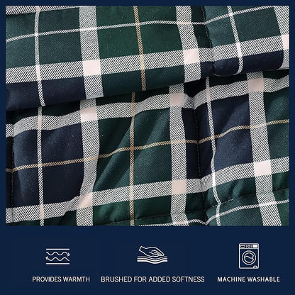 Nautica - King Comforter Set, Ultra Soft Bedding with a Woven Textured Feel, Medium Weight for Year Round Comfort, 3 Piece Bed Set with Matching Pillowcases (Northsail Plaid Navy)