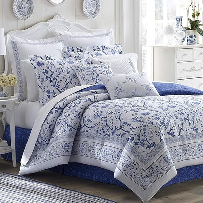 Laura Ashley - Ruffled Throw Pillow, Decorative Home Decor with Envelope Closure (Charlotte Blue, 16" x 20")