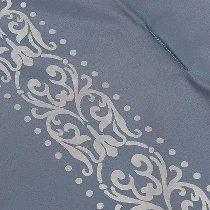 Chezmoi Collection Royale 7-Piece Jacquard Floral Comforter Set, Oversized King, Grayish Blue/Gray