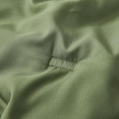 Chezmoi Collection Cliff 3-Piece Lightweight Cooling Comforter Set, Queen- Rayon Derived from Bamboo & Polyester Blended, Soft Breathable Bedding for Hot Sleepers, Olive Green
