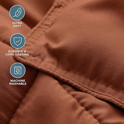 Bare Home Comforter Set - Queen Size - Ultra-Soft - Goose Down Alternative - Premium 1800 Series - All Season Warmth (Queen, Terracotta)