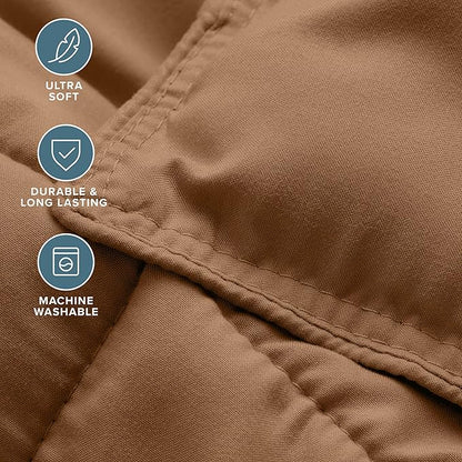Bare Home Comforter Set - Twin/Twin Extra Long Size - Ultra-Soft - Goose Down Alternative - Premium 1800 Series - All Season Warmth (Twin/Twin XL, Caramel)