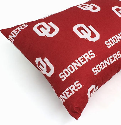 College Covers Everything Comfy Oklahoma Sooners Pillowcase, Body Pillow, 20" x 60", Includes 1 Pillowcase