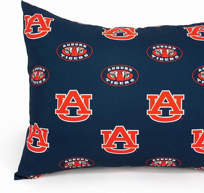 College Covers Everything Comfy Auburn Tigers Pillowcase, Body Pillow, 20" x 60", Includes 1 Pillowcase