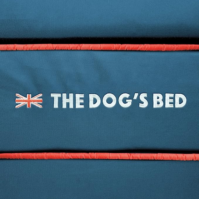 The Dog’s Bed Orthopedic Memory Foam Dog Bed Mattress, Oxford Fabric, Blue with Red Trim, M, 4-Inch